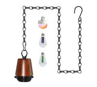 ZRLXFM E27 Lámpara Colgante sin Cables de 100cm Cadena de Ajustable, Portalámparas de Exterior para Bombilla Recargable, Lámpara de Suspensión Compatible Pantalla, con Bombilla Solar o de Pilas
