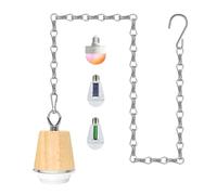 ZRLXFM E27 Lámpara Colgante sin Cables para Bombilla Recargable, Portalámparas de Exterior de 100cm Cadena de Ajustable, Lámpara de Suspensión Compatible Pantalla, con Bombilla Solar o de Pilas