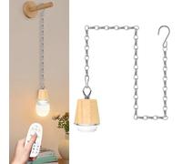 ZRLXFM Lámpara Colgante Ajustable con Cadena de 100cm, Retro Portalámparas E27 - Lámpara de Suspensión con Altura Regulable, Compatible con Pantalla DIY y Bombillas Solares o de Batería