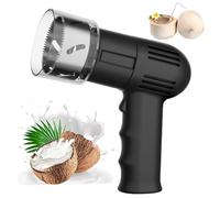 ZRLYbau Abrelatas de Coco Automático, Abrelatas de Coco Eléctrico Portátil, Herramienta Abre Coco Acero Inoxidable Reutilizable, Apertura Directa hasta 6cm, para Tienda Restaurante Black