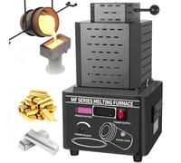 ZRLYbau Horno Fusión Metales 1600°C/2902℉ Frecuencia Intermedia, Crisol Grafito 1/2/3KG, Fusión Rápida Oro Plata Cobre Hierro Aluminio, Horno Crisol Circulación Agua Alta lack-1kg