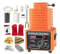 ZRLYbau Horno Fusión Oro 1600°C Frecuencia Intermedia, Máquina Digital 5000W con Crisol Grafito 1/2/3KG, Fusión Rápida 3-5 Minutos Oro Plata Cobre Hierro Aluminio Alta Temperatura Orange-1kg