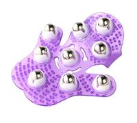 zroven En forma de palma de masaje masajeador de cuerpo de guante con 9 de 360 grados de rodillo de bolas de metal de bolas masaje de dolor muscular masajeador de color al azar