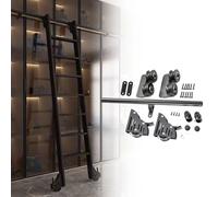 ZRQSMCX Escalera de Biblioteca con Ruedas de 3,3 a 24 pies, Solo riel Redondo, riel de Escalera Deslizante Que no Incluye Rodillos, Kit de riel móvil, Sistema de Rodillos desliza,4ft/122cm Track Kit
