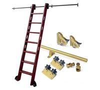 ZRQSMCX Escalera de Biblioteca con Soportes, Solo riel Redondo, no Incluye Rodillos, Kit de riel de Escalera móvil para Oficina en Loft, riel de Escalera Deslizante de 3,3 a 24 p,20ft/610cm Track Kit