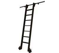 ZRQSMCX Kit de riel Negro para Escalera de Biblioteca Deslizante de 3,3 a 20 pies, Kit de herrajes con Ruedas Extensibles para colocarse de pie, Kit de extensión, riel de escaler,20ft/610cm Track Kit