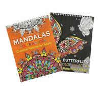 ZRUEWOT 2 Piezas Mandalas para Adultos Libros para Colorear para Adultos Patrón Único de Mandala para Aliviar el Estrés, Libro para Colorear de Mandalas para Adultos Adecuado para Lápices de Colores