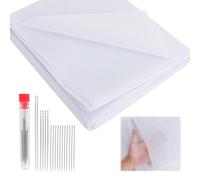ZRUEWOT Fieltro para planchar de 1 m x 3 m, para coser y hacer manualidades, forro polar de volumen para reforzar la tela, grosor medio blanco, para ropa y proyectos de bricolaje, incluye 18 agujas de