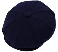 ZRWASKA® Gorras planas para hombre UK 8 paneles Peaky Flat Baker Boy Hats Wool Cap - Gatsby Tweed Wool Fabric Newsboy Style Women Baker 1920s Hat Flat Cap Men Plain Herringbone Size S-XXL, Azul marino