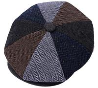 ZRWASKA® Gorras planas para hombre UK 8 paneles Peaky Flat Baker Boy Sombreros de lana - Gatsby Tweed Tela de lana estilo Newsboy Mujer Baker 1920s Sombrero plano para hombres de un solo color, M
