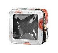 ZRWLUCKY Art Sea Urchin - Bolsa de maquillaje blanca transparente para bolso, neceser de viaje, bolsa de cosméticos para viajes, art erizo de mar blanco