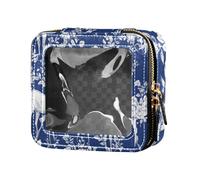 ZRWLUCKY Beauty Antelope - Bolsa de maquillaje transparente con cremallera, organizador de maquillaje portátil para volar, antílope de belleza, azul rey, Beauty Antelope Royal Blue