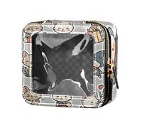 ZRWLUCKY Cornish Rex Cats - Neceser de maquillaje transparente con diseño de gatos, bolsa pequeña para volar, gatos Cornish Rex, color gris, Cornish Rex Cats Gris