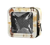 ZRWLUCKY Cowboy and Vast Desert - Bolsa de maquillaje transparente para bolso, neceser de piel con cremallera para viajes, vaquero y vasto desierto, Cowboy and Vast Desert