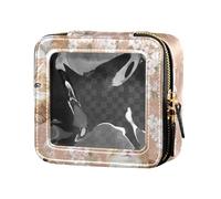 ZRWLUCKY Cute Maine Cats - Bolsa de maquillaje transparente de oro rosa para bolso, impermeable, bolsa de aseo de viaje, organizador de maquillaje portátil para viajes, lindos gatos Maine, oro rosa,