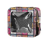 ZRWLUCKY Elementos decorativos mandala vintage bolsa de viaje transparente para artículos de tocador bolsa de maquillaje organizador viaje patrón mandala elementos de cosecha, mandalas, modelo,