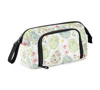 ZRWLUCKY Estuches para lápices de gran capacidad, organizador portátil para suministros escolares para adolescentes y niñas, huevos de Pascua felices florales, Happy Easter Eggs Floral, Talla única,