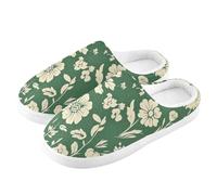 ZRWLUCKY Flower and Sage Green - Zapatos de casa para hombre y mujer, con espuma viscoelástica, suaves, mullidas, cálidas, acogedoras, para el hogar y al aire libre
