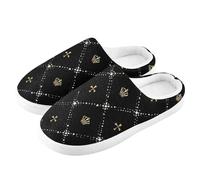 ZRWLUCKY Glod Crown and Cross Style - Pantuflas de casa para hombre y mujer, con espuma viscoelástica, acogedoras, para dormitorio, multicolor, 3/4 UK Men/ 4/5 UK Women Wide