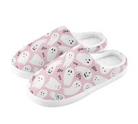 ZRWLUCKY Halloween Ghosts - Pantuflas de casa para hombre y mujer, con espuma viscoelástica, acogedoras, zapatos de dormitorio, Fantasmas de Halloween, 11/12 UK Men/ 12/13.5 UK Women Wide