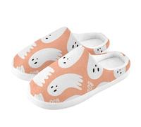 ZRWLUCKY Halloween Ghosts - Pantuflas de casa para hombre y mujer, con espuma viscoelástica, acogedoras, zapatos de dormitorio, Fantasmas de Halloween, 11/12 UK Men/ 12/13.5 UK Women Wide