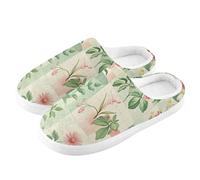 ZRWLUCKY Pantuflas de casa con diseño de flores y enredaderas de patchwork para hombre y mujer, con espuma viscoelástica, acogedoras, zapatos de dormitorio, Flores de retazos, 13/14 UK Men/ 14/15.5 UK