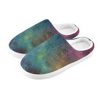 ZRWLUCKY Pantuflas multicolor Stellar Vastness para hombre y mujer, con espuma viscoelástica, acogedoras, para dormitorio, Multicolor Stellar Vastness, 9/10 UK Men/ 10/11 UK Women Wide
