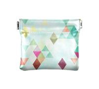 ZRWLUCKY Rhomboid Trend Green - Monedero pequeño de cuero para mujer, monedero, tarjetero, organizador de dinero para mujer y niña, Varios colores, 4.33"(L) x 3.74"(W) x 0.39"(H), Imprimir