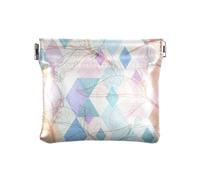 ZRWLUCKY Señoras PU Cuero Arco Iris Contorneado Monedero Magenta, Rosa Monedero para Niñas y Mujeres, Hojas Borde Arco Iris Magenta Rosa, 11.4 cm (L) x 9.74 "(B) x 0.39 "(H), Estampado, bordes hojas