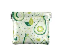 ZRWLUCKY Sonriendo aguacate Tropical Fruta mitad mujeres Cartera de cuero en efectivo Monedero lindo para hombres mujeres viajes, mitad de frutas de aguacate sonrientes tropicales, 11 cm (L) x 9.4 cm,