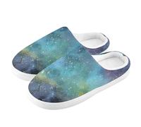 ZRWLUCKY Stellar Rainbow - Pantuflas de lona para hombre y mujer, con espuma viscoelástica, acogedoras, para dormitorio, Lienzo Stellar Rainbow, 11/12 UK Men/ 12/13.5 UK Women Wide