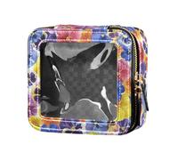 ZRWLUCKY Tricolor floral patrón cuero viaje neceser jardín Tricolore Purple Del Pensiero, Púrpura Tricolor Jardín de pensamiento, Jardín de pensamiento tricolor púrpura