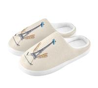 ZRWLUCKY Working Wower and Hat - Pantuflas de casa para hombre y mujer, con espuma viscoelástica, acogedoras, para dormitorio, multicolor, 9/10 UK Men/ 10/11 UK Women Wide