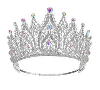 ZRxmNoTh Corona, corona de rey, tiara, coronas para mujer, corona de princesa, corona de boda ajustable para mujer, corona de boda ajustable para mujer, tiaras de banquete de cristal, accesorios de