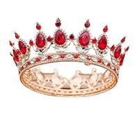 ZRxmNoTh Corona, corona de rey, tiara, coronas para mujer, corona de princesa, coronas de tiara de cristal para mujer, tiaras grandes, corona de boda, corona real, reina, rey, redondo, tocado nupcial