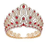 ZRxmNoTh Corona, corona de rey, tiara, coronas para mujer, corona de princesa, reina real, corona nupcial, desfile, tocado, novia, vestido de novia, accesorios de joyería para el cabello, talla única