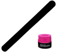 ZRZ Protector Pala de Padel Transparente Rugoso Pack de Protectores + Overgrip Wilson Pro - Cinta Protectora Funda Pala de Padel Multigranulada Silicona Resistente (1 Negro + Over Rosa Liso)