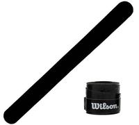 ZRZ Protector Pala de Padel Transparente Rugoso Pack de Protectores + Overgrip Wilson Pro - Cinta Protectora Funda Pala de Padel Multigranulada Silicona Resistente (1 Negro + Over Negro)