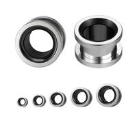 ZS 1 Par Acero Inoxidable Ear Tunnel, Flesh Tunnel Ear Gauge 6/8/10/12/14MM, Expansor Orejas Joyería Piercing Corporal Para Mujeres Hombres (Plata,0g(8mm))