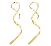 ZS 1 par de aretes en espiral, piercing corporal, acero inoxidable, aretes cónicos para colgar, 18 g