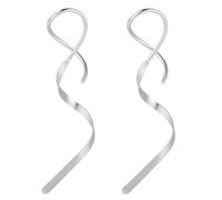 ZS 1 par de aretes en espiral, piercing corporal, acero inoxidable, aretes cónicos para colgar, 18 g