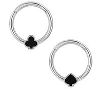 ZS 2 Piezas Piercings Acero Inoxidable 16G, Clicker Piercing Hinged Segmento Herradura Piercingpara Piercing Cartilago Tragus Conch Hombre Mujer 8mm 10mm (SetC,10mm)