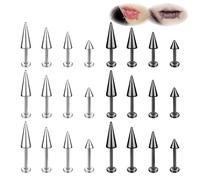 ZS 20G Spike Nariz Anillos Studs, 18G Acero Inoxidable Spike Stud Pendientes, 16G Septum Labio Anillos Cartílago Tragus Helix Piercing Para Mujeres Hombres (24Pcs 16g Piercing Labio)