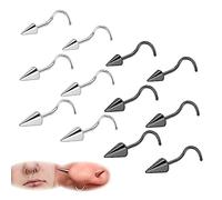 ZS 20G Spike Nariz Anillos Studs, 18G Acero Inoxidable Spike Stud Pendientes, 16G Septum Labio Anillos Cartílago Tragus Helix Piercing Para Mujeres Hombres (12Pcs 20g Espiral Nariz Stud)