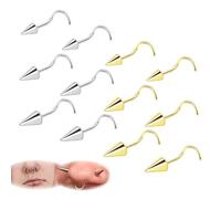 ZS 20G Spike Nariz Anillos Studs, 18G Acero Inoxidable Spike Stud Pendientes, 16G Septum Labio Anillos Cartílago Tragus Helix Piercing Para Mujeres Hombres (12Pcs 20g Espiral Nariz Stud)