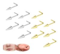 ZS 20G Spike Nariz Anillos Studs, 18G Acero Inoxidable Spike Stud Pendientes, 16G Septum Labio Anillos Cartílago Tragus Helix Piercing Para Mujeres Hombres (12Pcs 20g L-forma Nariz Stud)