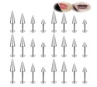 ZS 20G Spike Nariz Anillos Studs, 18G Acero Inoxidable Spike Stud Pendientes, 16G Septum Labio Anillos Cartílago Tragus Helix Piercing Para Mujeres Hombres (24Pcs 16g Piercing Labio)