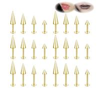 ZS 20G Spike Nariz Anillos Studs, 18G Acero Inoxidable Spike Stud Pendientes, 16G Septum Labio Anillos Cartílago Tragus Helix Piercing Para Mujeres Hombres (24Pcs 16g Piercing Labio)