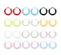 ZS 24 retenedores de aro de resina para orejas, 18 g, bonitos aretes de oreja para hombres y mujeres, ligeros, transparentes y coloridos, para oreja, nariz, labio, cartílago, tragus, hélice