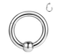 ZS Acero Quirúrgico Hinged Segmento Septum Clicker Septum Nariz Piercing Captive Anillo Piercing Tragus Para Hombres Mujeres (8G(3mm),Id:12mm)
